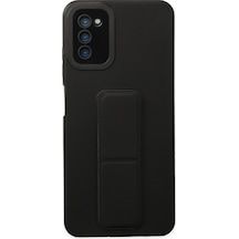 Samsung Galaxy Uyumlu A03s Kılıf Mega Standlı Silikon - Siyah Bzsxx00 1