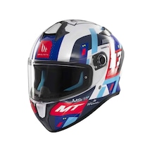 Mt Helmets Targo S Sergio Garcia B5 Kapalı Kask Mavi - Beyaz - Kırmızı