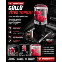 Güllü Otomobil Vites Topuzu Universal Gül Kırmızı
