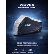 Voge İle Uyumlu Sr4 Motosiklet Brandası Gri Siyah Kombinasyonlu Arka Çanta Uyumlu Motor Branda