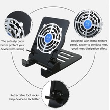 Pazly Bilgisayar Standı Katlanabilir Cep Telefonu/tab. Soğutma Standı, 8cm Fan, 16x10x3cm, Siyah/beyaz, Kolay Kurulum