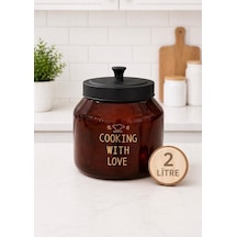 Morponi Metal Kapaklı Cam Çok Amaçlı Erzak Kavanozu Amber 2000 Ml 2 Lt Şeffaf