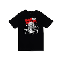 Iron Maiden - Metal - Müzik Grubu Baskılı Unisex %100 Pamuk Siyah T-shirt SIYAH