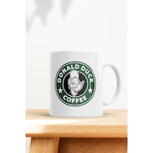 Donald Duck Coffee Baskılı Kupa Bardak Beyaz