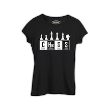 Satranç - Elementler Siyah Bayan Tshirt