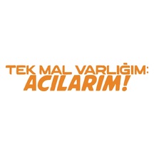 Tek Mal Varlığım Acılarım Araba Sticker 17x17 Cm Turuncu