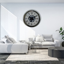 Roma Atlas Silver 60 Cm Çarklı Krom Duvar Saati Renkli