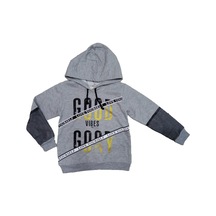 İrem Çocuk Giyim Kız Çocuk Good Day Yazı Desenli Kolu File Detaylı Gri Renk Kapüşonlu Sweatshirt Gri