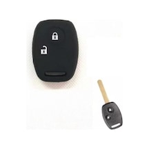 Honda Civic Fd6 Crv Accord Uyumlu 2 Tuşlu Silikon Anahtar Koruma Kılıfı Siyah Renk Anahtarlık