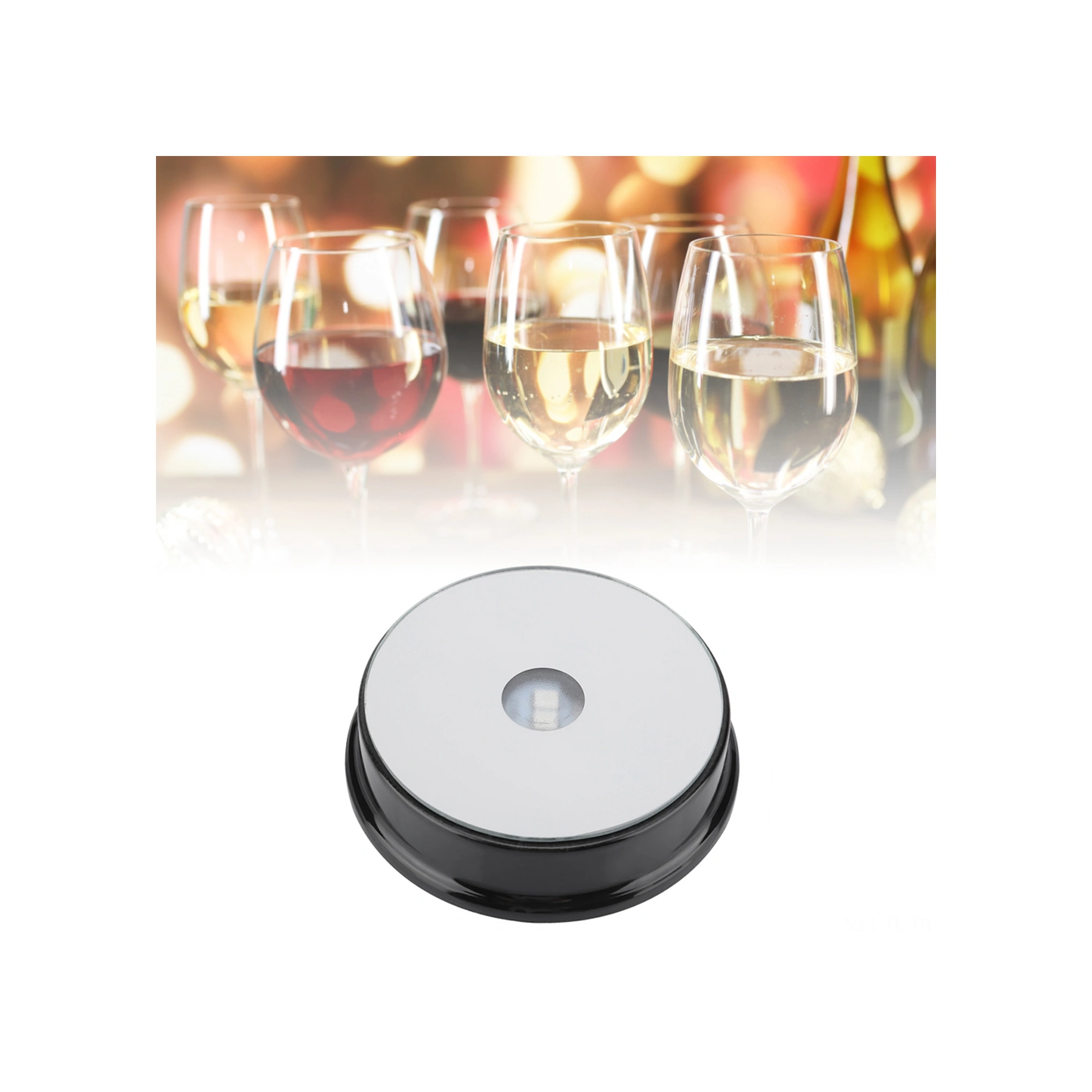 Hombey Plastik Led Işık Tabanı, 7 Renkli Değişim, Kristal/cam Dekorasyonlar İçin, 2 Led Işık, Aaa Pil İle Çalışır Pil Dahil Değil Diğer