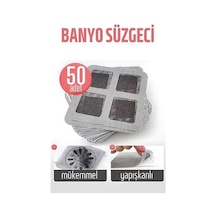 Banyo Gider Süzgeci 50 Adet Yapışkanlı Filtre, 10x10 Cm Çok Renkli