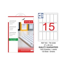 Tanex Tw-2238 37X85 MM Laser Etiket 100 Ad.