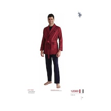 U.S. Polo Assn. Erkek Sabahlık Set Takım 12000 Bordo