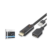 Hadron Hdx7901 Hdmı Usb To Displayport Aktif Dönüştürücü Kablo 4k 60hz 26 Cm Siyah