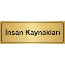 Insan Kaynakları Yönlendirme Levhası 7Cmx20Cm Altın Renk Metal (403198259)