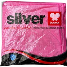 Silver Home Kareli Mikrofiber Temizlik Toz Cam Bezi -55 Gr. -300 Kalite -40x40 Cm. -20 Adetlik Paket Karışık