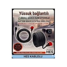 Hes Kablolu Evden Araç Şarjı Uyumlu 3 Metre 3x4 Mm Ttr Tam Bakır Yağmur Altında Kullanıma Uygun Uzatma Seyyar - 877044941