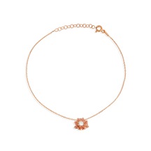 Argentum Concept Zirkon Taşlı 925 Ayar Gümüş Çiçek Halhal - H002001 Pembe