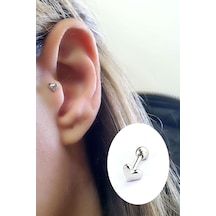 Kalp Figürlü 925ayar Gümüş Tragus Helix Kikirdak Piercing Gümüş