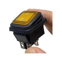 Ic-104w Geniş Körüklü Işıklı Anahtar On-off 4p Sarı