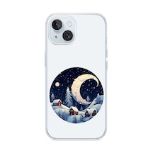 iPhone 14 Plus Uyumlu Kış Köyü Desenli Silikon Kılıf