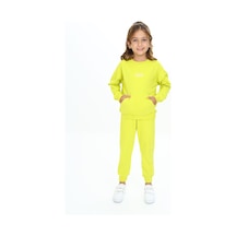 Toontoy Kids Toontoy Kız Çocuk Kanguru Cepli Tnty Nakışlı Eşofman Takım Yeşil