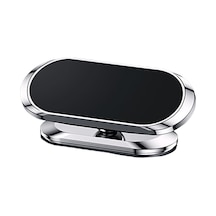 Suntek 360 Dönüş Ayarlanabilir Manyetik Araç Şarj Cihazlı Telefon Tutacağı Gümüş