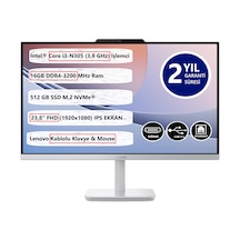 Lenovo A100 F0J6002TTR i3-N305 16 GB 512 GB SSD 23.8" Dos AIO FHD Masaüstü Bilgisayar Lenovo A100 F0J6002TTR i3-N305 16 GB 512 GB SSD 23.8" Dos AIO FHD Masaüstü Bilgisayar