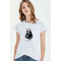 Ulu Önder Mustafa Kemal Atatürk Baskılı Beyaz Kadın Tshirt