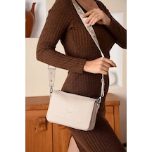 Just Polo Kadın Kabartma Baskılı El Ve Omuz Çantası Shoulder Bag Ekru