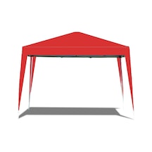 Gazebo Çardak Bahçe Kamelyası Gölgelik 240 X 240 Cm Tente Kırmızı