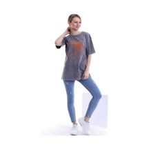Kadın Oversize Antwerp Belgium Baskılı Tshirt