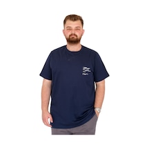 Mode Xl Büyük Beden Erkek T-shirt Bisiklet Yaka Space U25018 İndigo İndigo