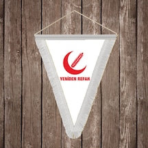 Yeniden Refah Partisi Beyaz Saçaklı Üçgen Flama Bayrak Hatıra Flama Diğer
