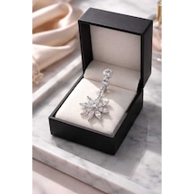 316l Cerrahi Çelik Göbek Piercing Zirkon Taşlı Sallantılı Kadın Piercing Paslanmaz Kararmaz Figürlü Fashion Özel Tasarım Göbek Piercing Modeli - 25 Gümüş