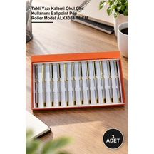 3 Adet Tükenmez Kalem Tekli Yazı Kalemi Okul Ofis Kullanımı Ballpoint Pen Roller Model Alk4084 14 Cm 1
