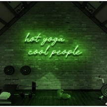 Hot Yoga Cool People Yazılı Neon Tabela Yeşil