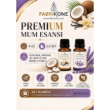 Premium Mum Esansı 5 Cc 2'li Set - Hindistan Cevizi, Lavanta - Soya Wax, Parafin, Jel Wax Ve Bal Mumu Uyumlu Bkfab2hclv5 Karışık