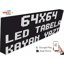 Led Tabela 64x64cm Tek Taraflı Beyaz Kayan Yazı-wifi