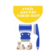 Evcil Hayvan Tarak Seti 4'lü Bit Tarağı Ked Köpek Tüyüne Uygun