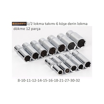 Somafix1/2 Lokma Takımı 6 Köşe Derin Lokma Dökme 12 Parça