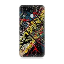 Samsung Galaxy A20 Uyumlu Renkli Soyut Desenli Silikon Kılıf