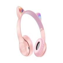 Mmpshop P47M Sevimli Kedi Bluetooth Kablosuz Mikrofonlu RGB Kulak Üstü Kulaklık