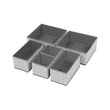 İç Giyim Saklama Kutuları, 6&apos Lı Set, Çekmece Düzenleyici, Kumaş Kutular, Saklama Sepetleri, Keten Görünümlü Keçe Kumaş, Çorap, Kravat, Şal İçin Uygun, Gri Açık Gri