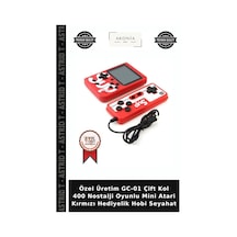 Özel Üretim Gc-01 Çift Kol 400 Nostalji Oyunlu Mini Atari Kırmızı Hediyelik Hobi Seyahat