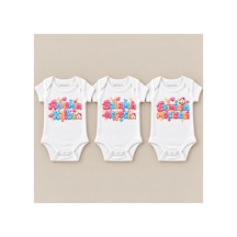 Babylimon Aile Sevgisi Üçlü Beyaz Kısa Kollu Bebek Zıbın Seti Beyaz - 930083762 Beyaz