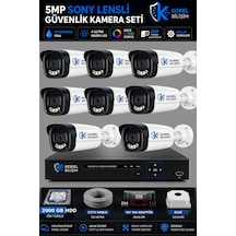 Korel Bilişim 8 Kameralı 5mp Sony Lensli Gece Renkli Güvenlik Kamerası Seti 2000 Gb Hdd