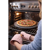Bazalt Pişirme Taşı I Yuvarlak Pizza Fırın Taşı Özel Ölçü 30 Cm Açık Gri