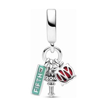 Nur Silver Meşale ve Sokak Tabelası Üçlü Sallantılı Gümüş Charm - NUR-CM00386