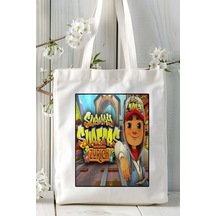 Art Hediye Subwaysurfers Oyun Baskılı Omuz Çanta Kişiye Özel Model 5 Çok Renkli